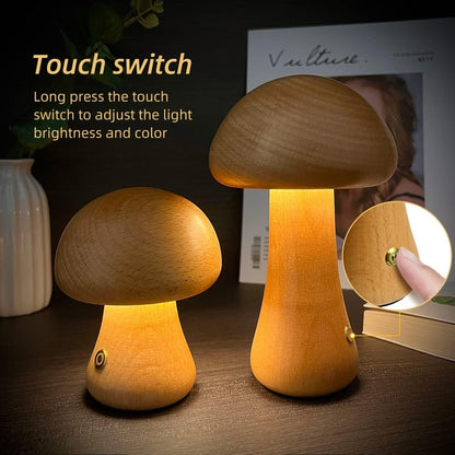 Wooden Mushroom LED light 2.0