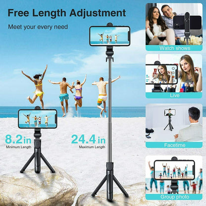 Telescopic Selfie Stick 2.0 Bluetooth Tripod Monopod Phone Holder