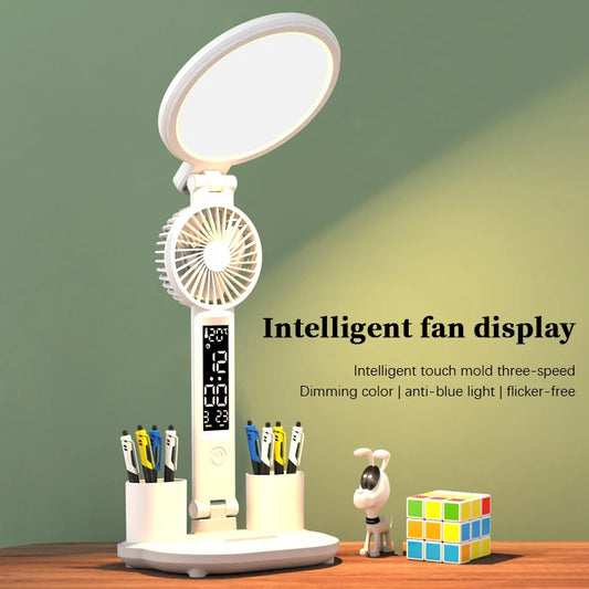 LED Clock Table Lamp,Fan 2.0